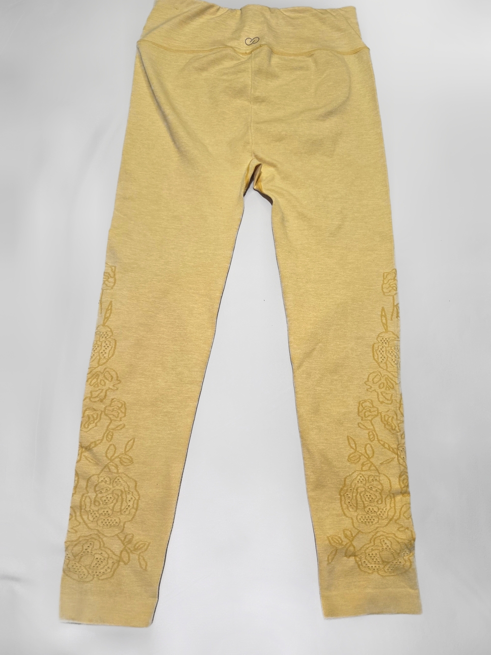 CALIA Seamless Floral Print Yellow Leggings